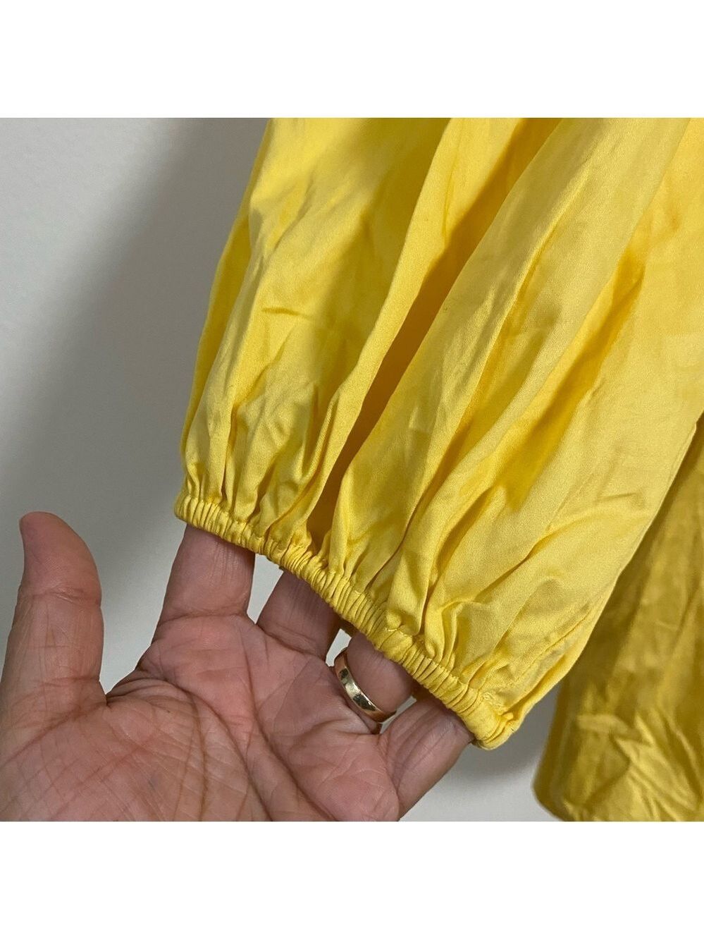 Eloquii Dress Women’s Size 16 Yellow Bubble hem Puff Sleeve Mini Dress NWT - Picture 4 of 15